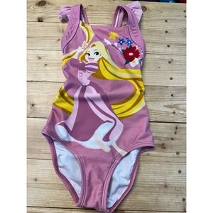 Hanna Andersson Pink Floral Rapunzel One-Piece Swimsuit